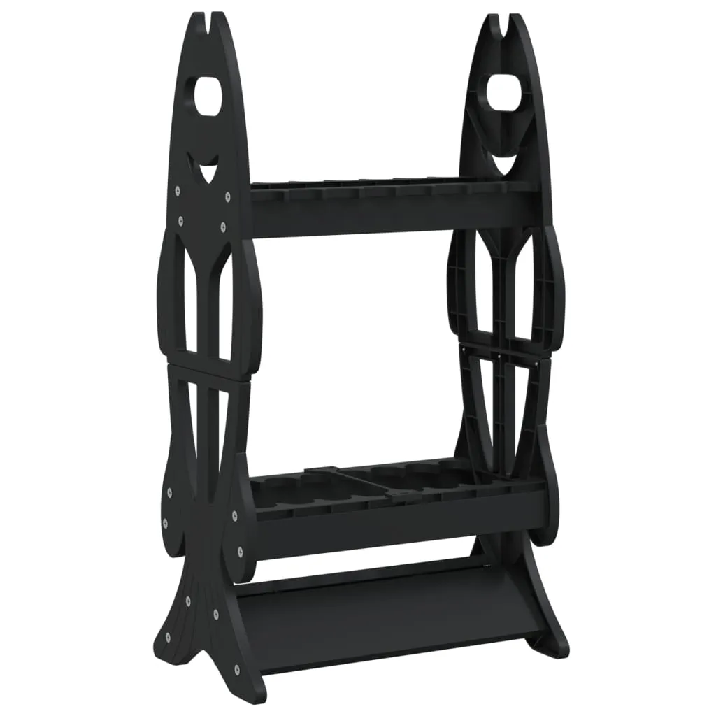vidaXL Fishing Rod Rack for 16 Rods Black