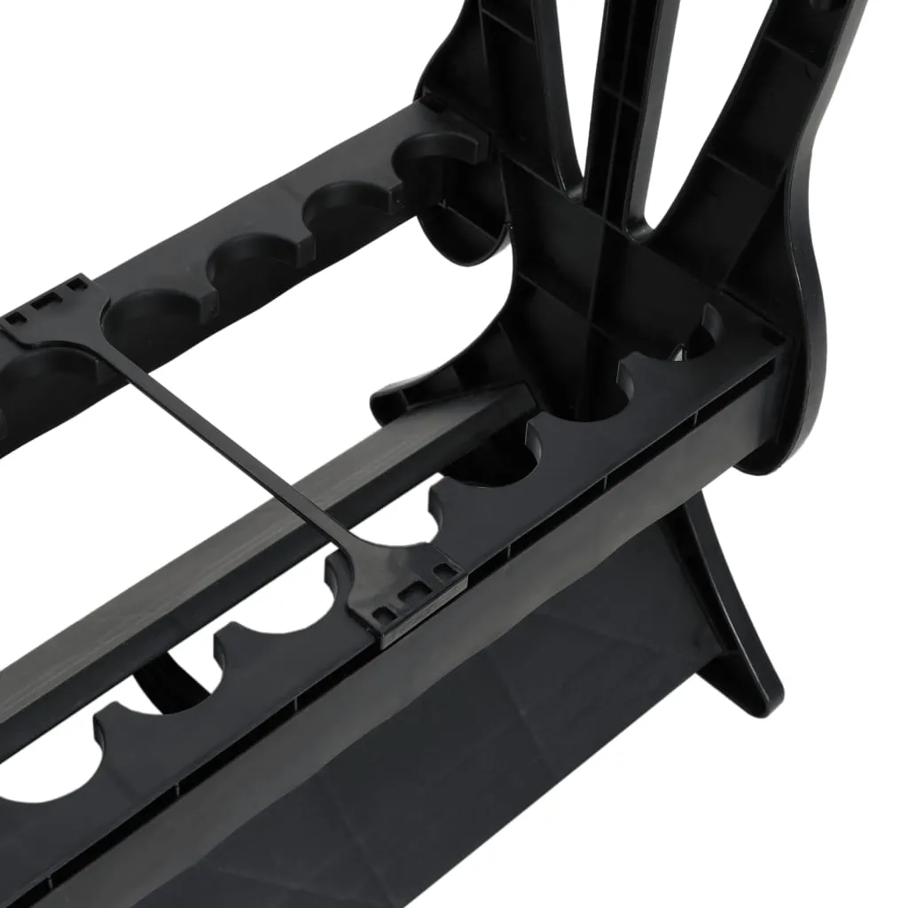 vidaXL Fishing Rod Rack for 16 Rods Black