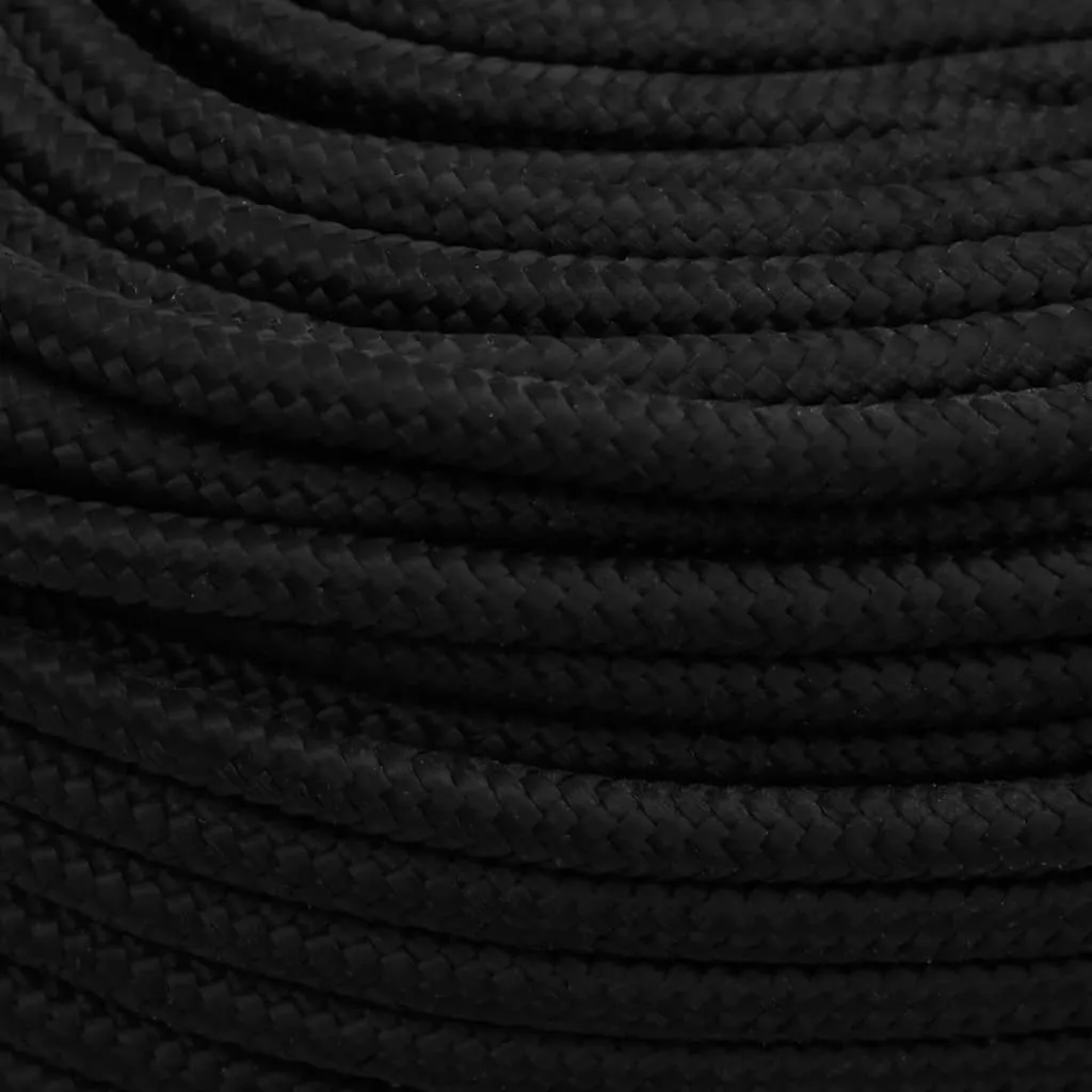 vidaXL Work Rope Black 10 mm 25 m Polyester