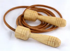 Wood & Leather Jump Rope 8'