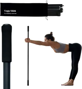 Yoga Stick for Mobility Exercise, Stretching, Pilates, Physical Therapy, Fitness and Any Other Workout - Adjustable 5 ft Pole Will fix Your Posture, Stretch, Balance and Flexibility Training